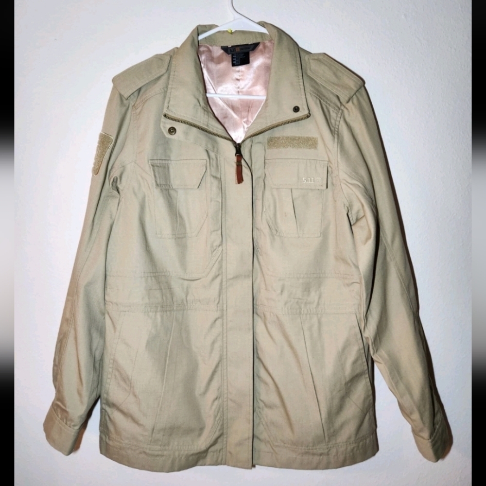 EUC 5.11 Tactical Womens Size Large Khaki Taclite M-65 Beige Utility Jacket